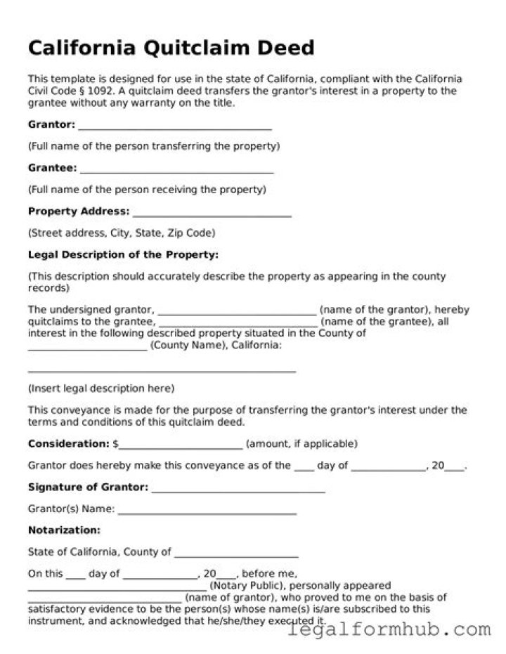 Are quitclaim deeds legal in California?