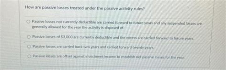 How are passive losses treated?