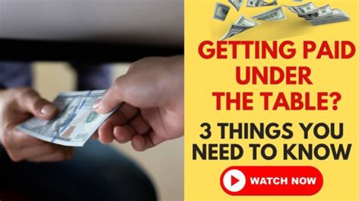 How bad is it to get paid under the table?