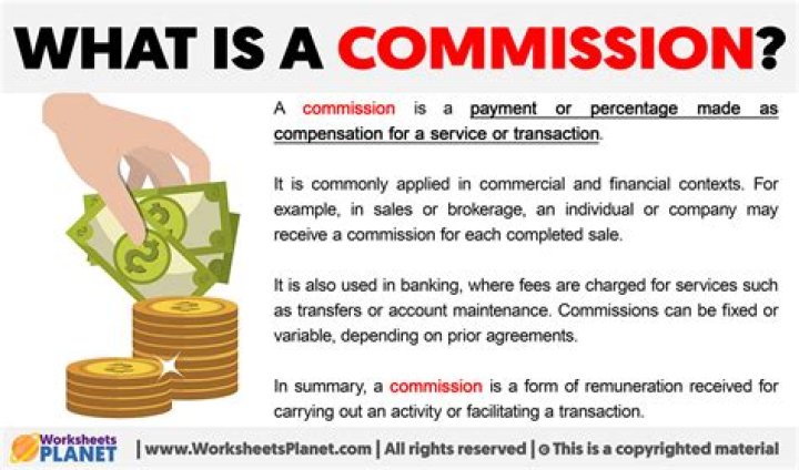 What does commission check mean?