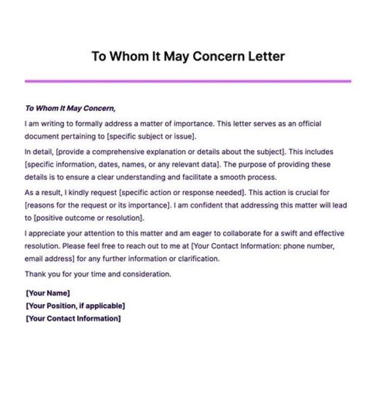 What is a To Whom It May Concern certificate?